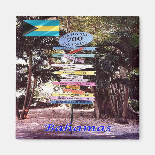 zBS011 BAAMAS, Direction Sign, America, Fridge Magnet