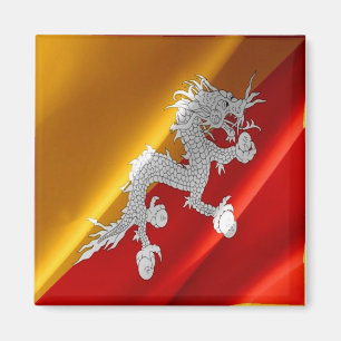 zBT002 Bhutanese waving FLAG Bhutan, Fridge Magnet