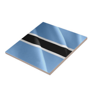 zBW002 BOTSWANA WAVING FLAG, Africa, Tile
