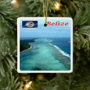 zBZ005 BELIZE Barrier Reef, America, Ceramic Ornament