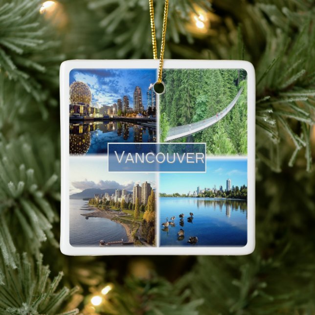 zCA008 VANCOUVER mosaic, Canada, America,  Ceramic Ornament (Tree)