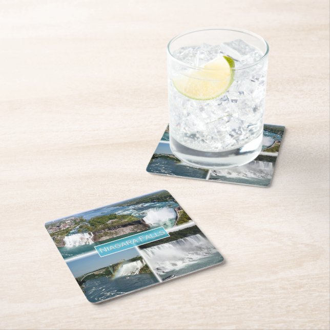 zCA012 NIAGARA FALLS from Rainbow bridge, Square Paper Coaster (Insitu)