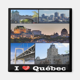 zCA020 QUEBEC I Love, Mosaic, Canada, Fridge Magnet