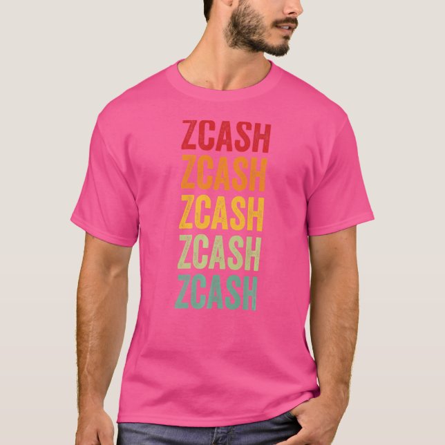 Zcash Crypto Rainbow Text T-Shirt (Front)