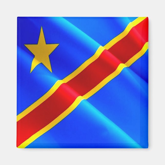 zCD002 CONGO WAVING FLAG, Africa, Fridge  Magnet (Front)