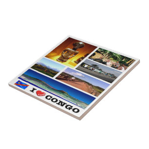 zCD003 CONGO I Love, Mosaic, Africa, Tile