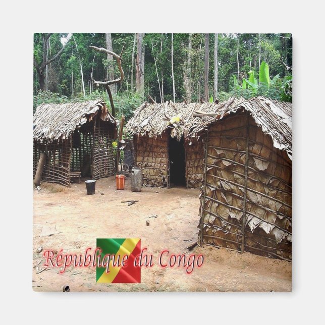 zCG005 REPUBLIC OF THE CONGO, House Pygmy, Fridge  Magnet (Front)