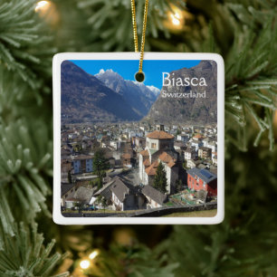 zCH006 BIASCA, Switzerland, Ceramic Ornament