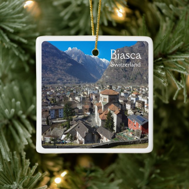 zCH006 BIASCA, Switzerland, Ceramic Ornament (Tree)