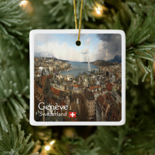 zCH010 GENÈVE Switzerland, Ceramic Ornament