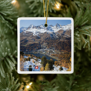 zCH018 SANKT MORITZ Switzerland, Ceramic Ornament