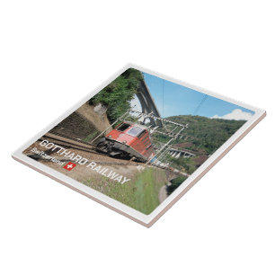 zCH019 THE GOTTHARD RAILWAY Swiss, Tile