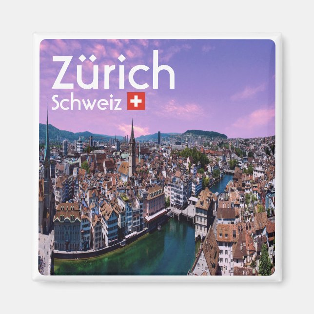 zCH021 ZURICH Switzerland, fridge Magnet (Front)