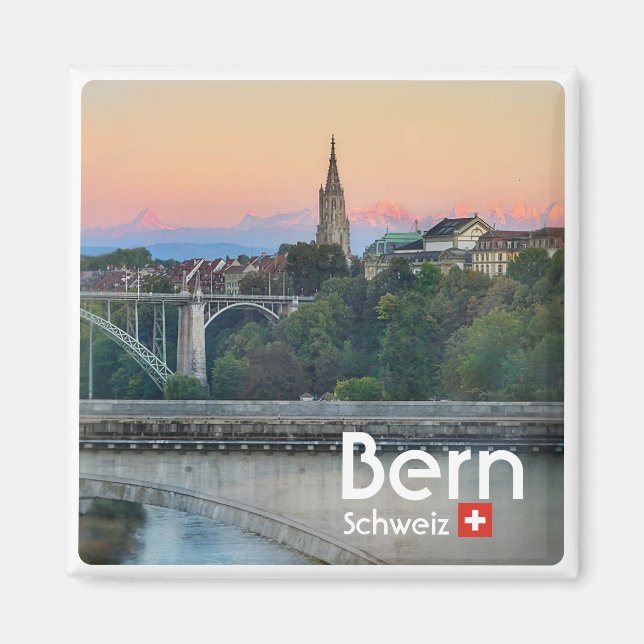 zCH022 BERN Downtown Switzerland, fridge Magnet (Front)
