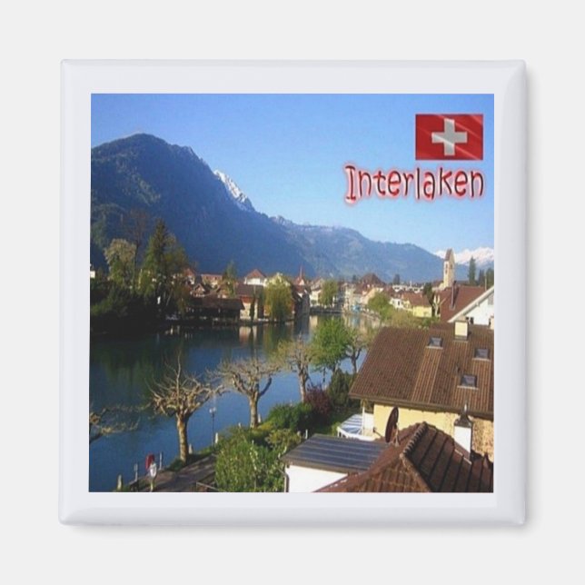 zCH026 INTERLAKEN Switzerland - Fridge Magnet (Front)