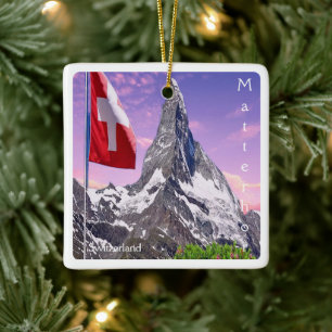 zCH031 CERVINO Switzerland, Ceramic Ornament