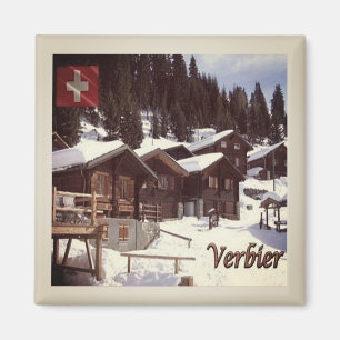 zCH034 VERBIER Cottages Swiss - Fridge Magnet