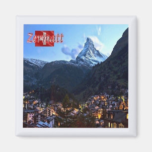 zCH036 ZERMATT Panorama Swiss - Fridge Magnet