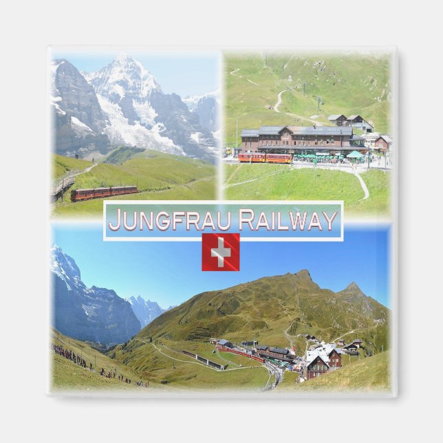 zCH045 JUNGFRAU RAILWAY Switzerland, Fridge Magnet (Front)