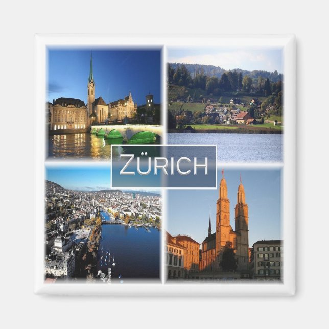 zCH046 ZURICH Swiss Switzerland, Fridge Magnet (Front)