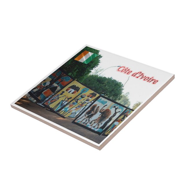 zCI004 IVORY COAST, Batik yakro, Africa, Tile (Side)