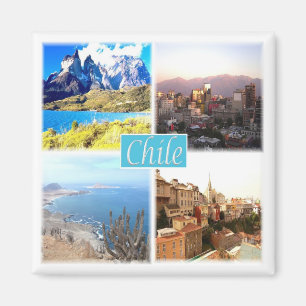 zCL004 CHILE, Mosaic, America, Fridge Magnet