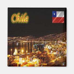 zCL015 CHILE,Valparaiso, Night View, Chile, Fridge Magnet