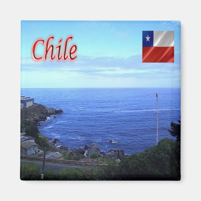 zCL017 SANTIAGO Skyline, Chile, America, Fridge Magnet (Front)