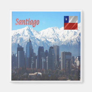 zCL018 SANTIAGO Skyline, America, Fridge Magnet