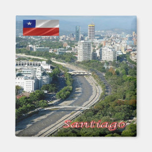 zCL020 SANTIAGO, Rio Mapocho, Chile, Fridge Magnet