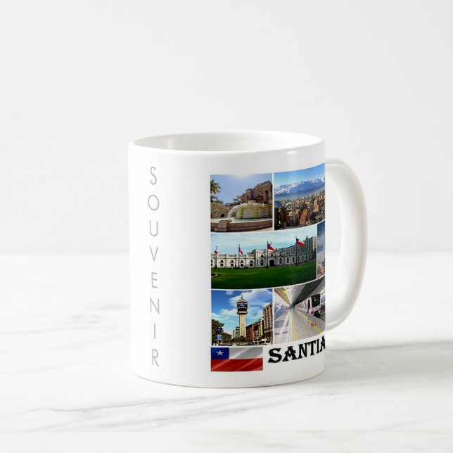 zCL021 SANTIAGO, Mosaic, Chile, America, Coffee Mug (Front Right)