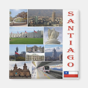 zCL022 SANTIAGO, Mosaic, Chile, America, Fridge Magnet