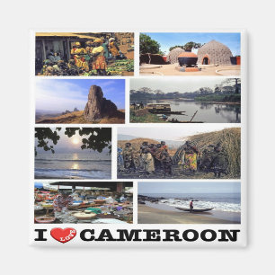 zCM018 CAMEROON I Love, Mosaic, Africa, Fridge Magnet