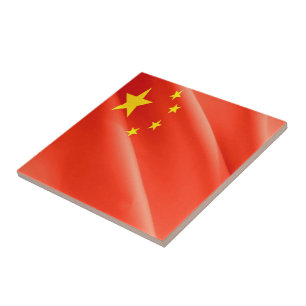 zCN002 Chinese waving FLAG China PRC, Tile