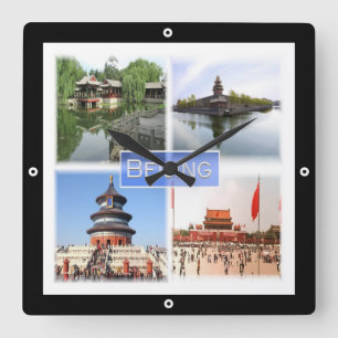 zCN008 BEIJING, China, Souvenir, Square Wall Clock