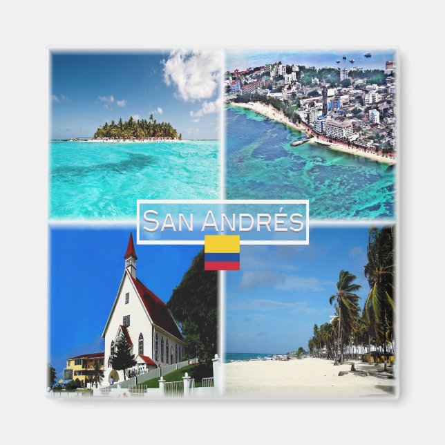 zCO003 SAN ANDRES, Mosaic, Colombia, Fridge Magnet (Front)