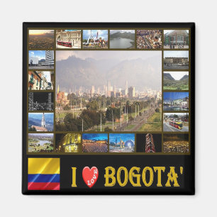 zCO004 BOGOTA' I Love, Mosaic, America, Fridge Magnet