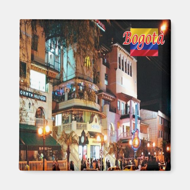 zCO006 BOGOTA' at Night, Colombia, America, Fridge Magnet (Front)