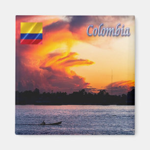 zCO009 COLOMBIA, Sunset on the Amazon, Fridge Magnet
