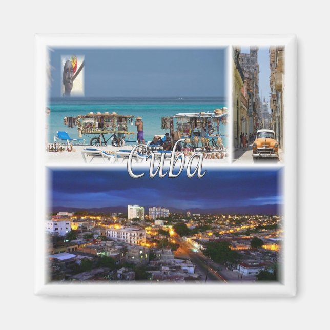 zCU006 CUBA, Mosaic, America, Fridge Magnet (Front)