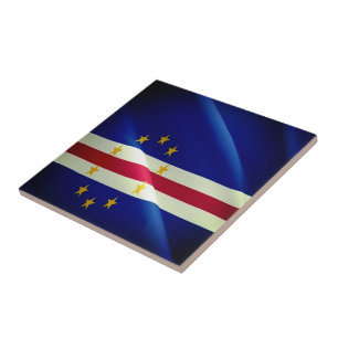 zCV002 CAPE VERDE, Waving Flag, Africa, Tile