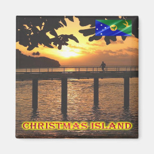 zCX006 CHRISTMAS ISLAND, Sunset, Oceania, Fridge Magnet