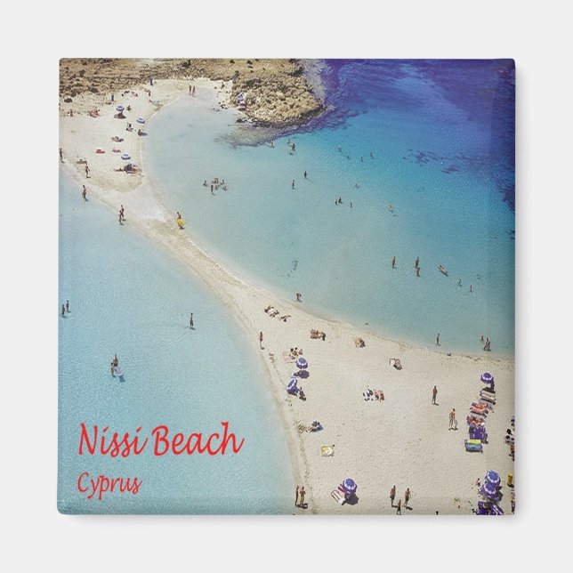 zCY014 NISSI Beach, Cyprus, Fridge Magnet (Front)