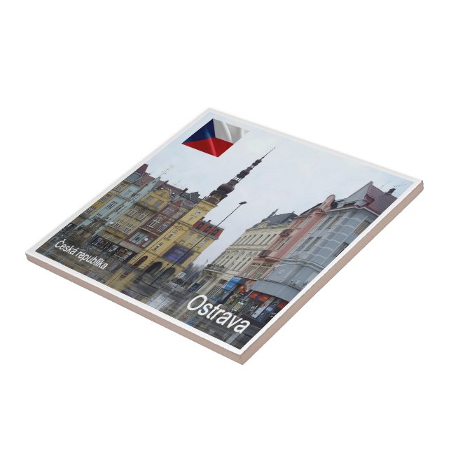 zCZ012 OSTRAVA Czech Republic, Tile (Side)