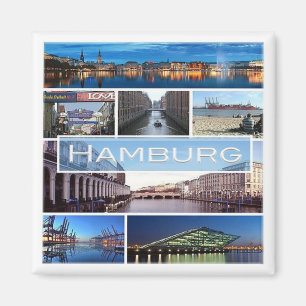 zDE003 mosaic of HAMBURG in Germany Europe, Fridge Magnet