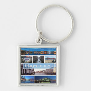 zDE003 mosaic of HAMBURG in Germany Europe, Key Ring