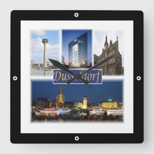 zDE008 DUSSELDORF, Germany, Europe, Square Wall Clock