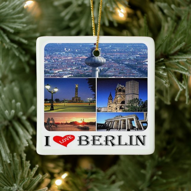 zDE020 BERLIN I LOVE Germany, Ceramic Ornament (Tree)