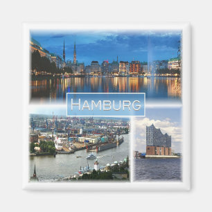 zDE021 HAMBURG Germany, Fridge Magnet