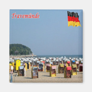 zDE035 TRAVEMÜNDE BEACH Germany, Fridge Magnet